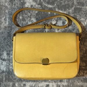 Madewell Mustard Yellow Leather Abroad Shoulder or Crossbody Bag
